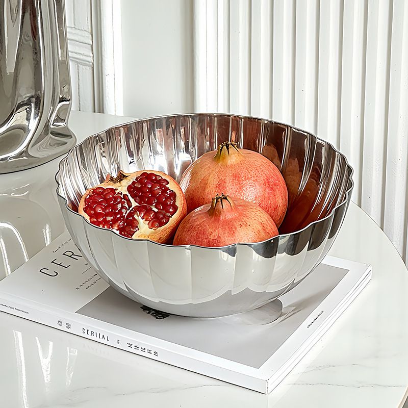 Chufei stainless steel fruit bowl with pomegranates