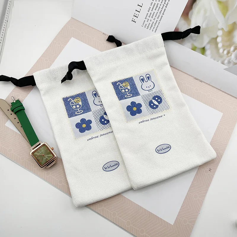 Heavy Canvas Drawstring Pouches — Custom Print