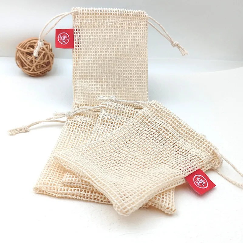 Cotton Mesh Drawstring Bags — Produce & Soap