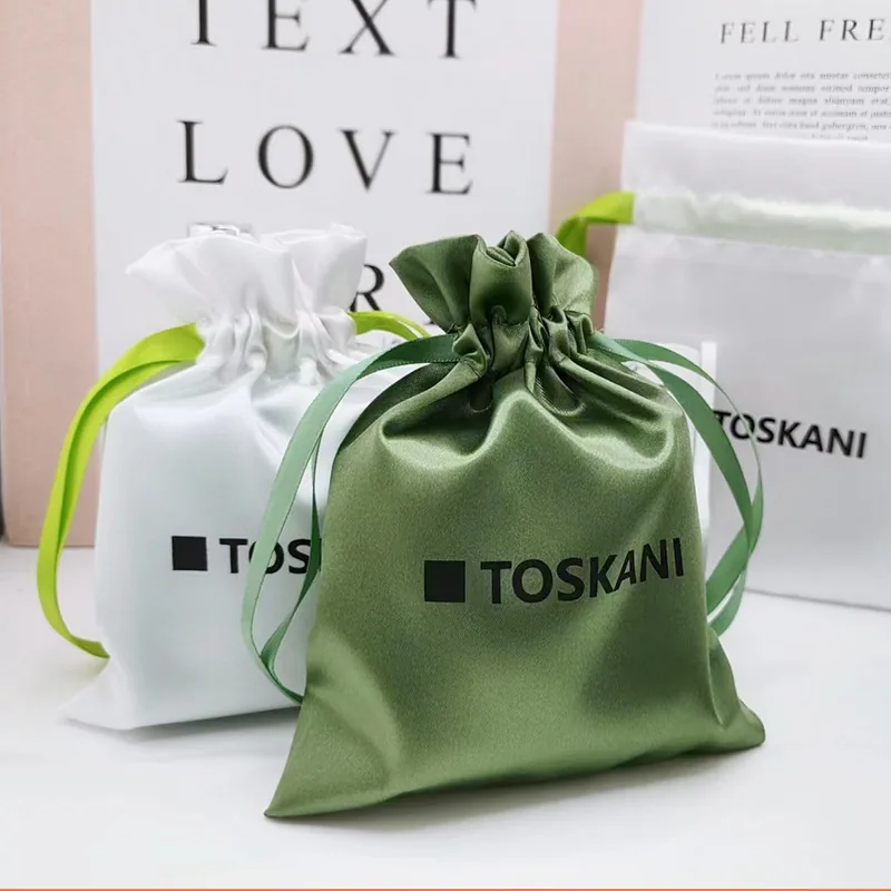 Satin Drawstring Jewellery Pouches — Custom Logo